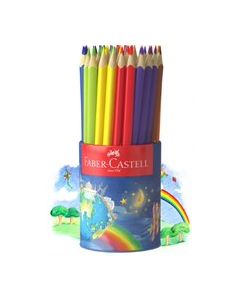 Junior Triangular Colour Pencils Assorted  Cup of 50