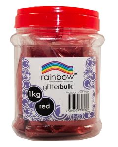 Glitter Bulk 1 kg Jar Red