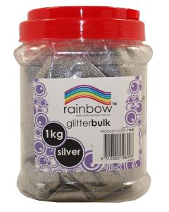 Glitter Bulk 1kg Jar Silver