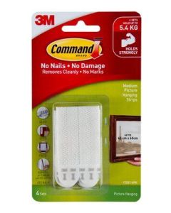 Command Adhesive Strips 17201 Medium Removable 3M Pack of 4