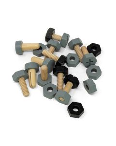 Wooden Workshop Screws Nuts and Bolts Set of 21 