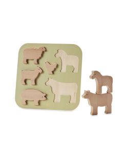Wooden Puzzle Farm Animals 6 Piece