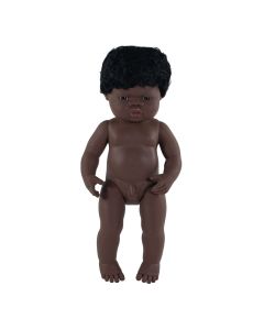 Anatomically Correct Doll African Boy, 38 cm