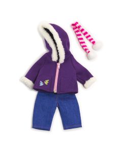 Baby Doll Purple Fleece Set, 32 cm