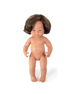 Anatomically Correct Doll Caucasian Girl with Down Syndrome, 38cm