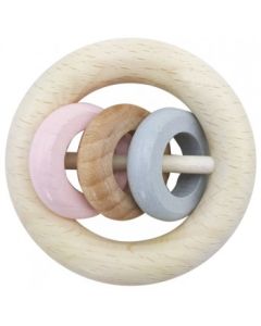 Rattle Round 3 Rings Natural Pink