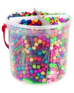 Beads Plastic Asst Sizes & Colours 655g
