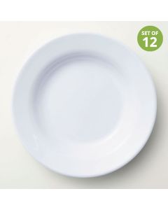 Junior Rimmed Plate White Melamine 20cm Set of 12