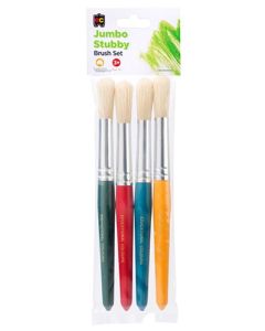 Paint Brush Bristle Jumbo Round Pk 4