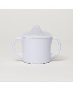 Melamine Non-Slide Sippy Cup with Lid White
