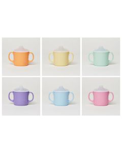 Melamine Non-Slide Sippy Cup with Lid Pastel Set of 6