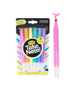 Crayola Take Note! 6 ct Erasable Highlighters Multi-Colours 