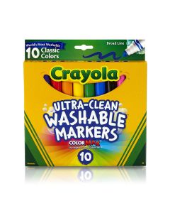 Crayola 10 Ultra-Clean Classic Broadline Markers