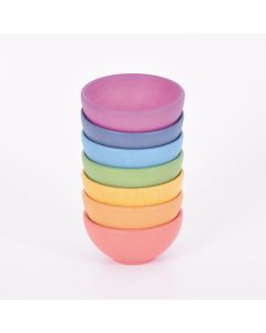 TickiT Rainbow Wooden Bowls Set of 7