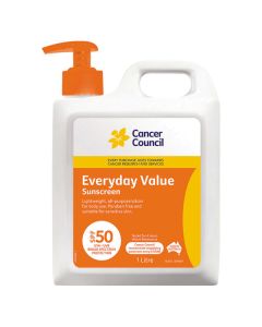 Cancer Council Sunscreen 1 Litre Everyday Value SPF50 Pump