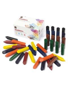 Crayons Stubbies 8 Coloured Wax 60x15mm Pk40