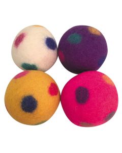 Felt Polka Dot Balls Small Set of 4