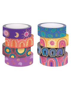 Contemporary Australian Indigenous Washi Tape Pack of 8