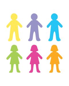 Pre-Cut People Shapes Coloured Pack of 48
