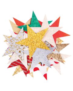 Handmade Paper Stars Xmas Colours Pack of 100