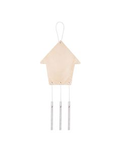 Wooden Garden Wind Chimes House Pack of 10