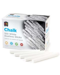 Chalk White Dustless Sticks Pk100