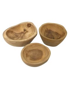 Natural Teak Bowls Set of 3