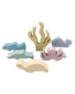 Wooden Pastel Sea Story Set of 6