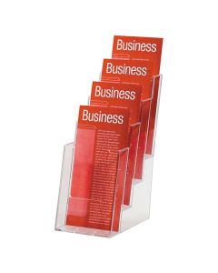 Brochure Holder Free Standing 4 Tier DL Clear