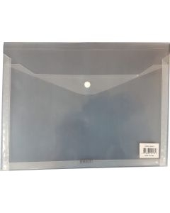 Document Wallet A4 Clear button close with gusset