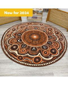 Aboriginal Art Yarning Circle Carpet 2.5m Round