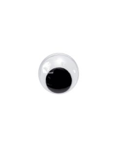 Eyes - Glue On Black & White 7mm Pk100