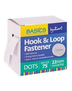 Hook and Loop Dot Fasteners 22mm Pk150 (75 x 2)
