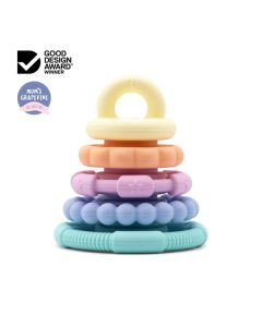 Silicone Rainbow Stacker and Teether Toy Pastel