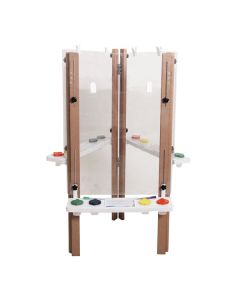 Triple Wooden Easel with 3 Clear Perspex Boards 60 x 60cm