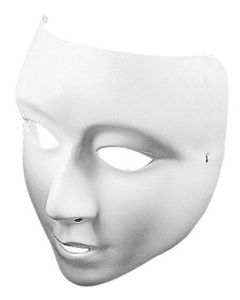 Masks White Plastic - Full Face Pk 10