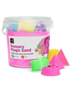 Sensory Magic Sand 600gm Tub Pink with Moulds