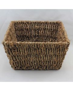 Large Square Natural Seagrass Tray 22 x 22 x 12cm