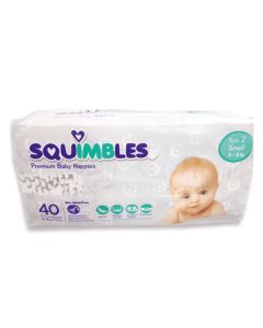 Squimbles Premium Nappies Small Size 2 4 - 8kg Bulk 160