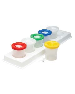 Plastic Paint Pot Stand with 6 Safety Paint Pots and Stoppers