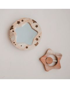Star Rattle & Baby Mirror Set