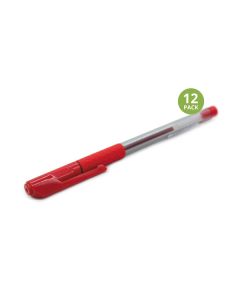 Deli Grip Pen 1mm Red Box of 12