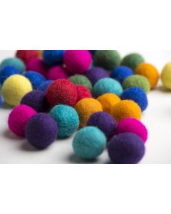 Assorted Felt Rainbow Balls 45pc