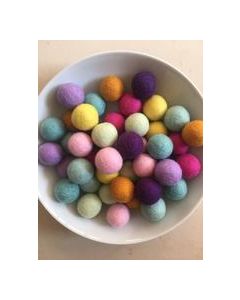 Assorted Felt Rainbow Balls Bubble Gum 45pc