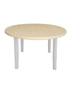 Round Table 800 x 800mm Birch - White Legs Junior 50cm