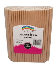 Rainbow Paper Straws 250 Pieces
