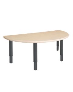 Semi Circle Table 1200 x 600mm Birch - Charcoal  Junior Legs 50cm