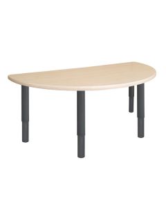 Semi Circle Table 1200 x 600mm Birch - Charcoal Primary Legs 56cm
