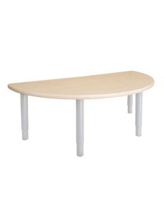 Semi Circle Table 1200 x 600mm Birch - White Toddler Legs 45cm
