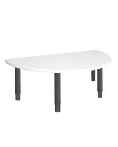 Semi Circle Table 1200 x 600mm White - Charcoal Toddler Legs 45cm